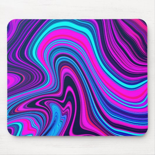 Trendy Bright Neon Paarse Roze Abstract Pattern Muismat (Voorkant)