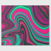 Trendy Bright Neon Roze Groen Abstract Patroon Cadeaupapier (Vlak)