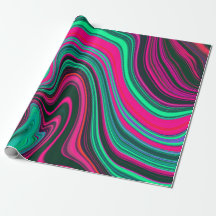 Trendy Bright Neon Roze Groen Abstract Patroon