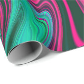 Trendy Bright Neon Roze Groen Abstract Patroon Cadeaupapier (Rol Hoek)