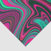 Trendy Bright Neon Roze Groen Abstract Patroon Tissuepapier (Detail)