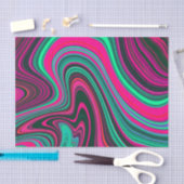 Trendy Bright Neon Roze Groen Abstract Patroon Tissuepapier (Craft)