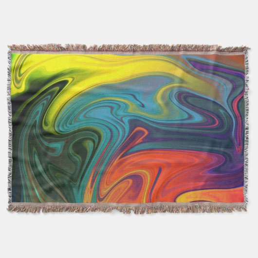 Trendy Bright Neon sinaasappel rood blauw groen ge Deken (Voorkant)