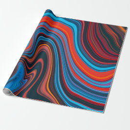 Trendy Bright Oranje Blauw Abstract Patroon Cadeaupapier