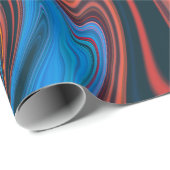 Trendy Bright Oranje Blauw Abstract Patroon Cadeaupapier (Rol Hoek)