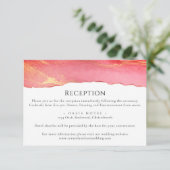 Trendy Bright Pink Wedding Information Kaart (Staand voorkant)