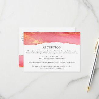Trendy Bright Pink Wedding Information Kaart