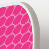 Trendy Bright  Roze Oval Honeycomb Pattern Pickleball Paddle (Links Detail)