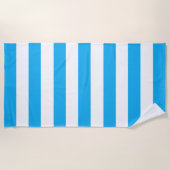 Trendy Bright Summer Cerulean Blue Stripes Strandlaken (Voorkant)