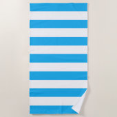 Trendy Bright Summer Cerulean Blue Stripes Strandlaken (Voorkant)