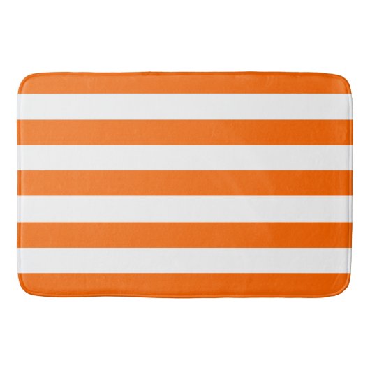 Trendy Bright Summer Hot Oranje Horizontale Stripe Badmat (Voorkant)