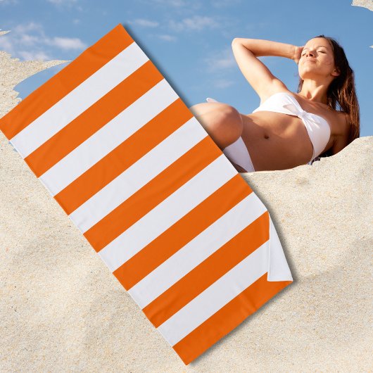 Trendy Bright Summer Hot Oranje Horizontale Stripe Strandlaken