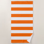 Trendy Bright Summer Hot Oranje Horizontale Stripe Strandlaken (Voorkant)