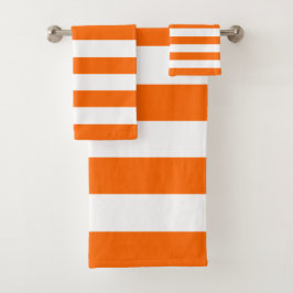 Trendy Bright Summer Hot Sinaasappel Stripes Bad Handdoek