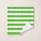Trendy Bright Summer Kelly Green Stripes Bad Handdoek (Wasdoekje)