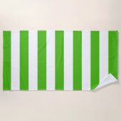 Trendy Bright Summer Kelly Green Stripes Strandlaken (Voorkant)