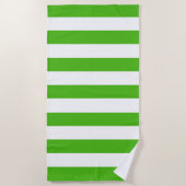 Trendy Bright Summer Kelly Green Stripes Strandlaken (Voorkant)