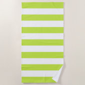 Trendy Bright Summer Lime Green Horizontale Stripe Strandlaken (Voorkant)