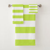Trendy Bright Summer Lime Green Stripes Bad Handdoek (Insitu)
