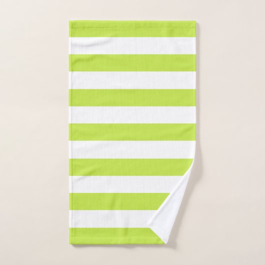 Trendy Bright Summer Lime Green Stripes Bad Handdoek (Handdoek)