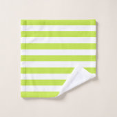 Trendy Bright Summer Lime Green Stripes Bad Handdoek (Wasdoekje)