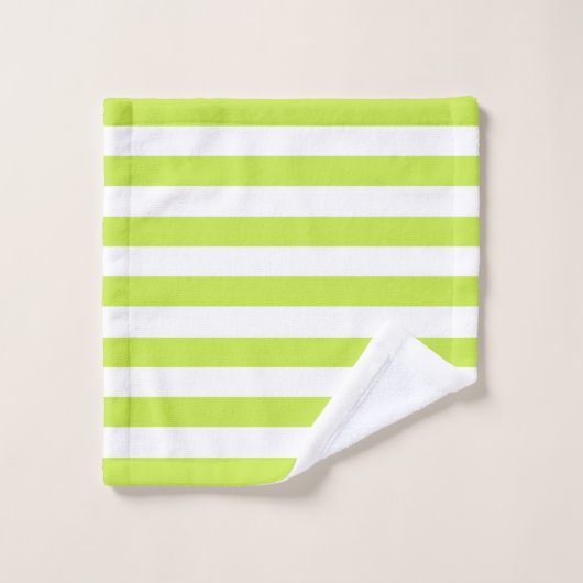 Trendy Bright Summer Lime Green Stripes Bad Handdoek (Wasdoekje)