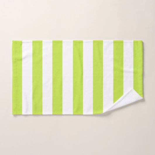 Trendy Bright Summer Lime Green Stripes Bad Handdoek (Handdoek)