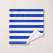 Trendy Bright Summer Primary Blue Stripes Bad Handdoek (Wasdoekje)