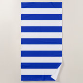 Trendy Bright Summer Primary Blue Stripes Strandlaken (Voorkant)
