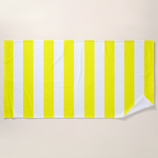 Trendy Bright Summer Radiant Yellow Stripes Strandlaken (Voorkant)