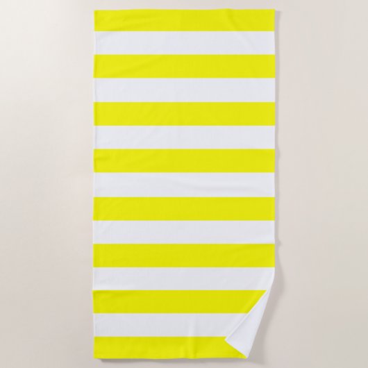 Trendy Bright Summer Radiant Yellow Stripes Strandlaken (Voorkant)