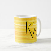 Trendy Bright Sunshine Yellow Pattern Monogram Koffiemok (Voorkant rechts)