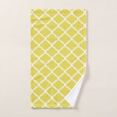 Trendy Bright Yellow Moraccan Quatrefoil Pattern Bad Handdoek (Handdoek)