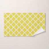 Trendy Bright Yellow Moraccan Quatrefoil Pattern Bad Handdoek (Handdoek)
