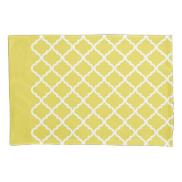 Trendy Bright Yellow Moraccan Quatrefoil Pattern Kussensloop