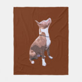 Trendy brown and white Pit Bull dog Fleece Deken (Voorkant)