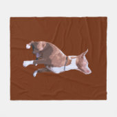 Trendy brown and white Pit Bull dog Fleece Deken (Voorkant (Horizontaal))