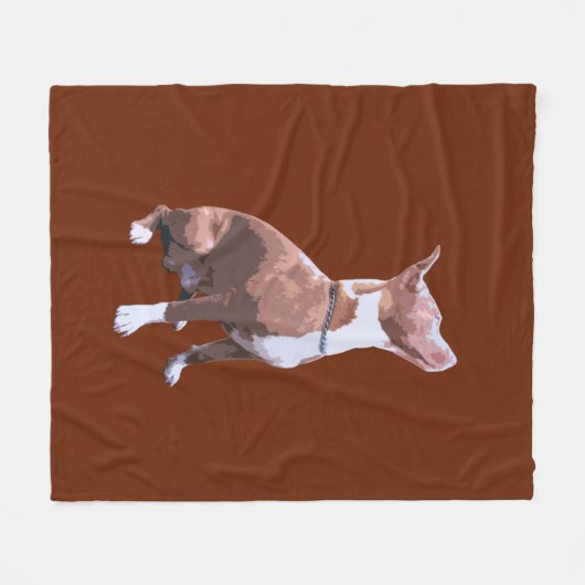 Trendy brown and white Pit Bull dog Fleece Deken (Voorkant (Horizontaal))
