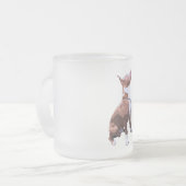 Trendy brown and white Pit Bull dog Matglas Koffiemok (Voorkant links)