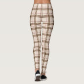 Trendy Brown beige Pset Tartan Gecontroleerde Legg Leggings (Achterkant)