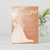 Trendy Brown BLONDE Bride Vrijgezellenfeest Invite Kaart (Staand voorkant)