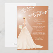 Trendy Brown BLONDE Bride Vrijgezellenfeest Invite Kaart (Voorkant / Achterkant)