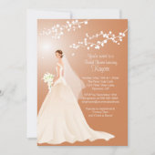 Trendy Brown BRUNETTE Bride Vrijgezellenfeest Invi Kaart (Voorkant)