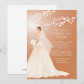 Trendy Brown BRUNETTE Bride Vrijgezellenfeest Invi Kaart (Voorkant / Achterkant)