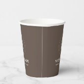 Trendy Brown Business Logo Modern Minimal Papercup Papieren Bekers (Rechts)