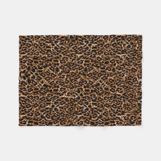 Trendy Brown Exotic Fur Pattern-luipspafdruk Fleece Deken (Voorkant (Horizontaal))