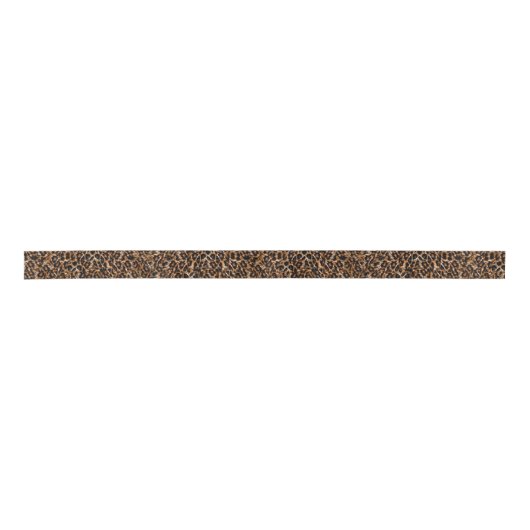 Trendy Brown Exotic Fur Pattern-luipspafdruk Satijnen Lint (Voorkant)
