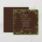 Trendy Brown Floral Bridal Shower Kaart (Voorkant / Achterkant)