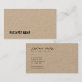 Trendy Brown Kraft Paper Professional Plain Luxury Visitekaartje (Voorkant / Achterkant)