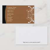 Trendy Brown met White Swirl Business Card Templat Visitekaartje (Voorkant / Achterkant)